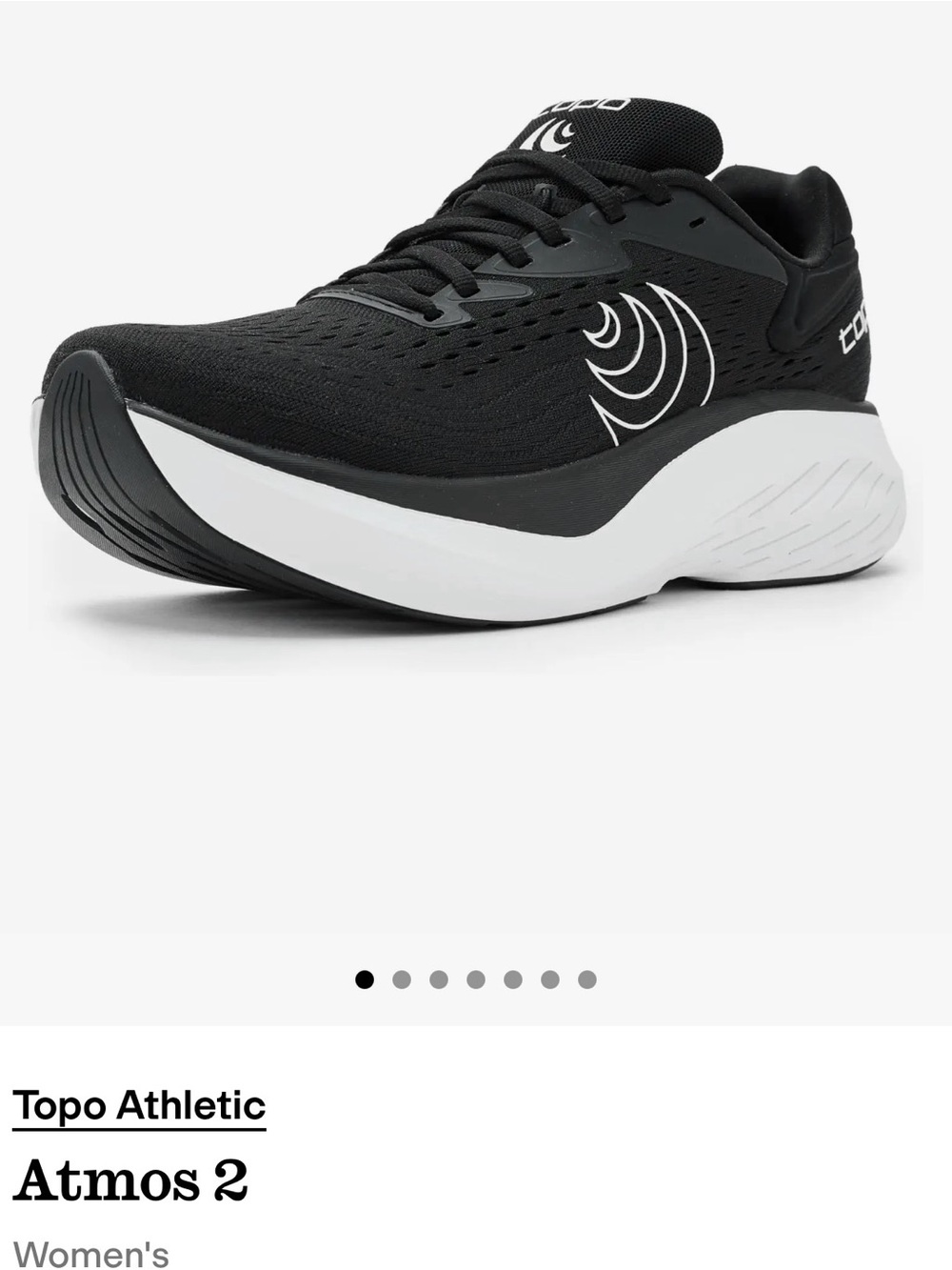 Topo Athletic Atmos 2 Women's Running Shoe — Black/White